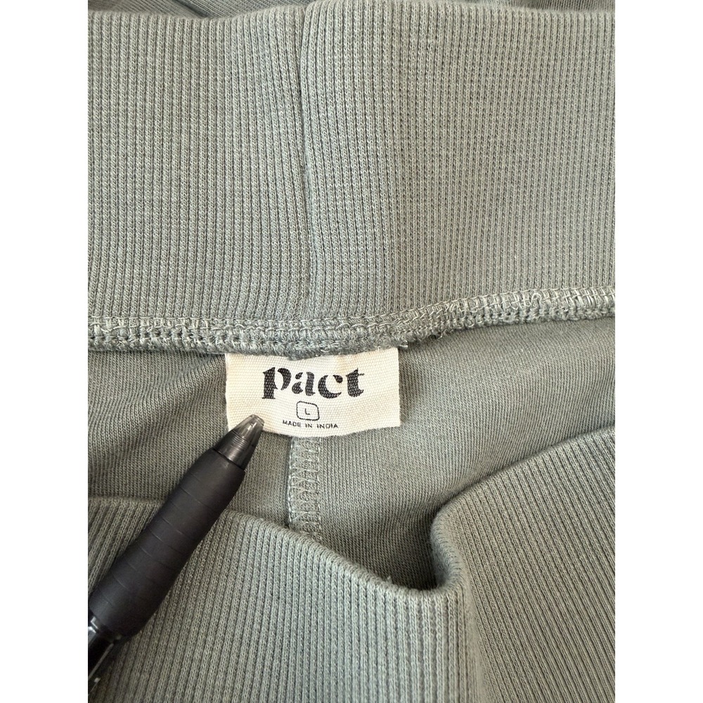 Pact Women's Airplane Wide Leg Pant Castor Green 26" Inseam Cropped Size Large - Picture 6 of 8
